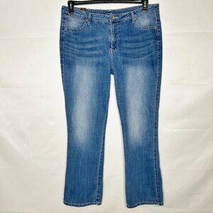 Wrangler Aura Women's Jeans sz 18 average Med Wash Denim Boot Cut High Waist